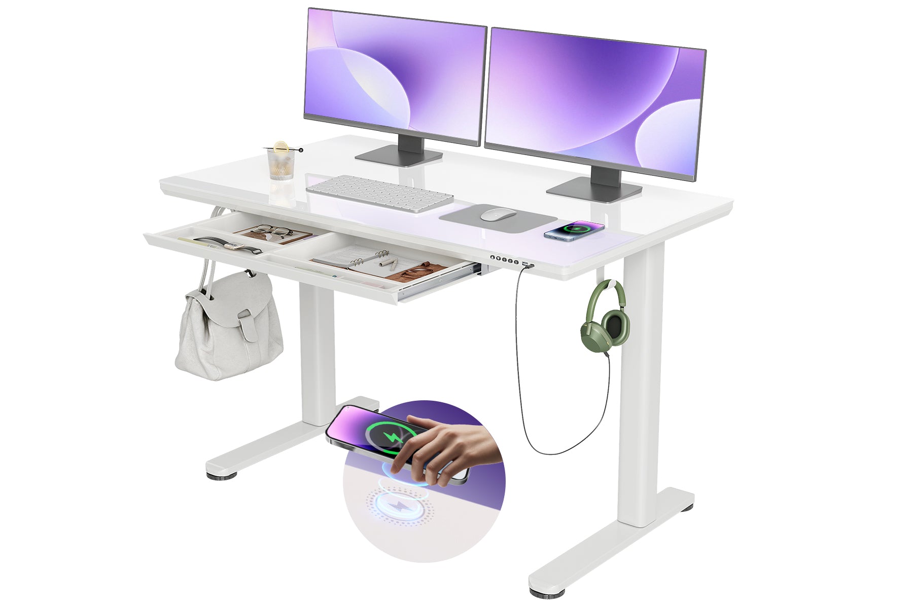Innovar Electric Ultra-Thin Standing Desk with Wireless Charging