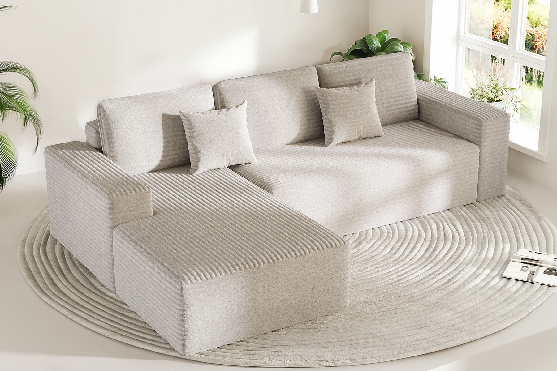 Innovar 3 Seats SleepCore Sleeper Sofa Bed With Chaise Lounge