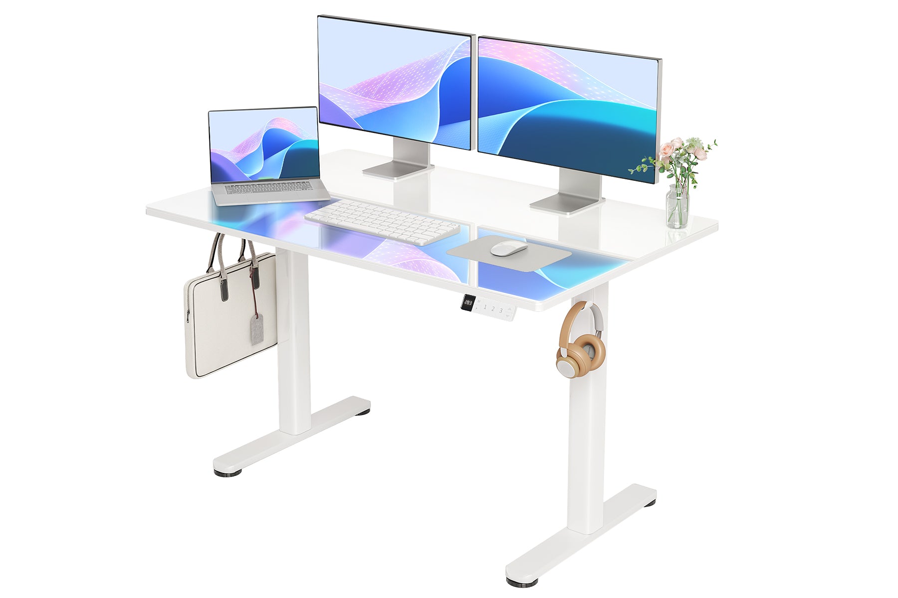 Innovar Electric Glass Standing Desk with Memory Height Adjustment