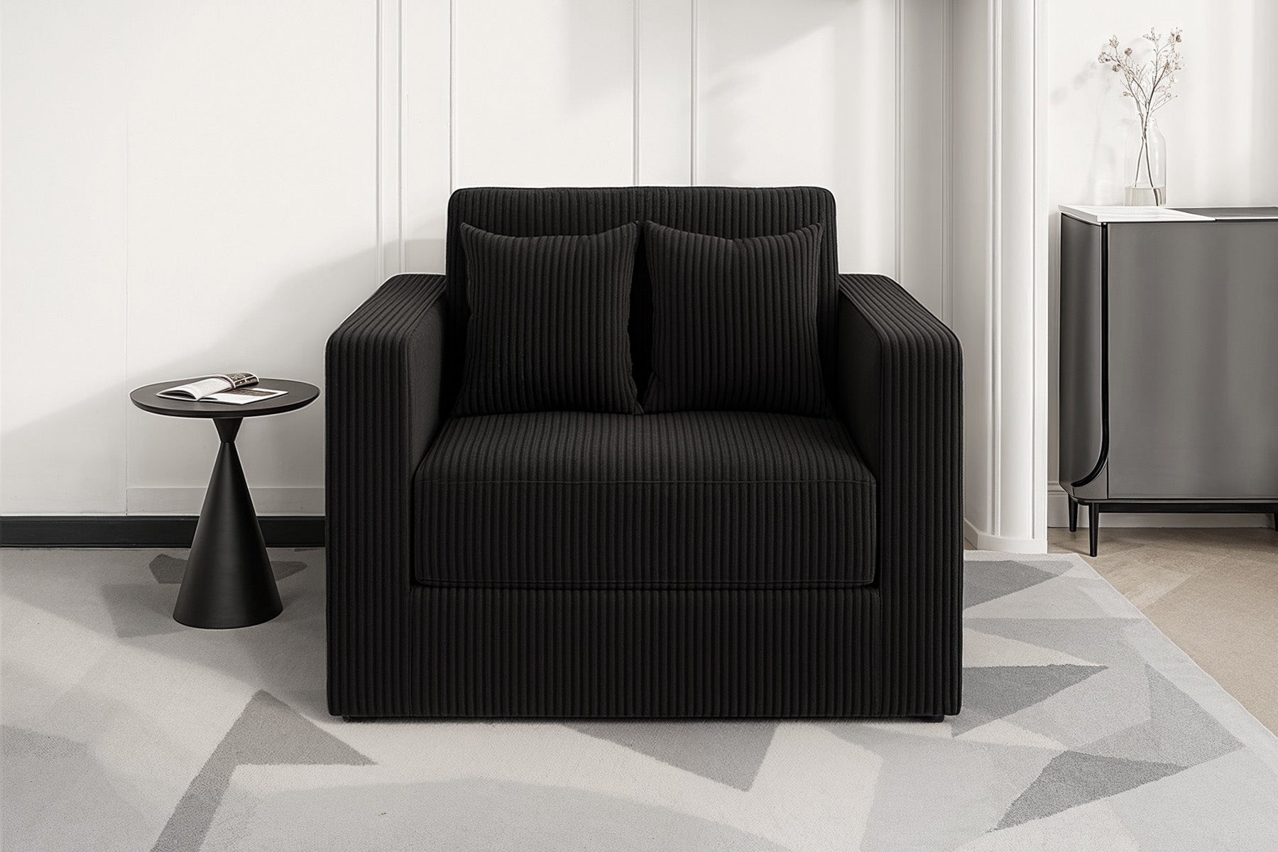 Innovar 1 Seat Boneless SleepCore HighBack Corduroy Sleeper Sofa Bed