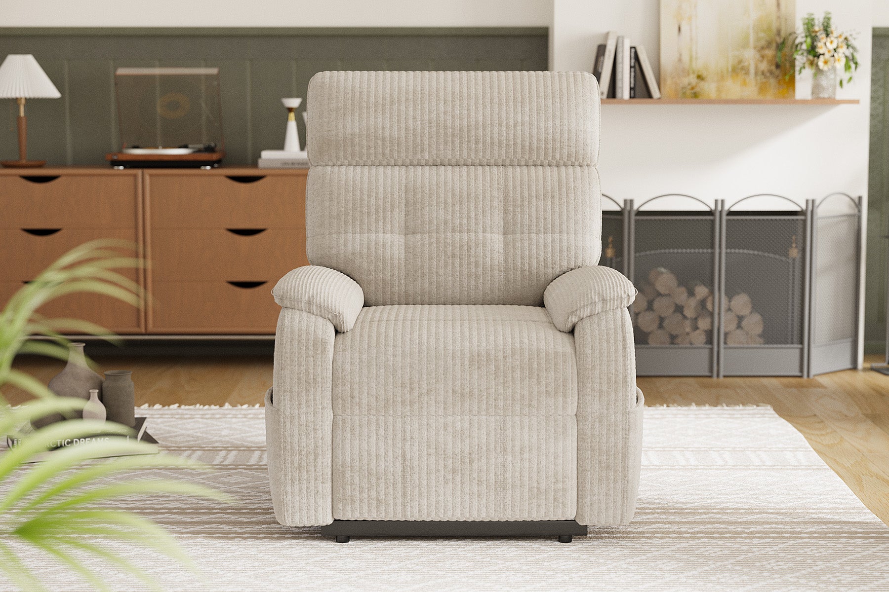 Innovar Oversized Corduroy Power Recliner Chair