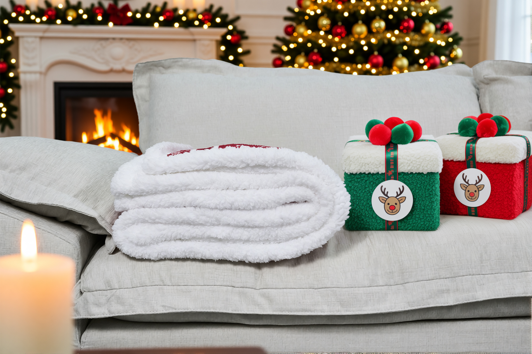 Cozy Christmas Tree Throw Blanket