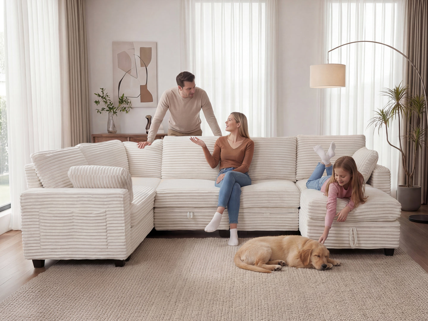 InnovarHome Arden Oversized Storage Sectional Sofa