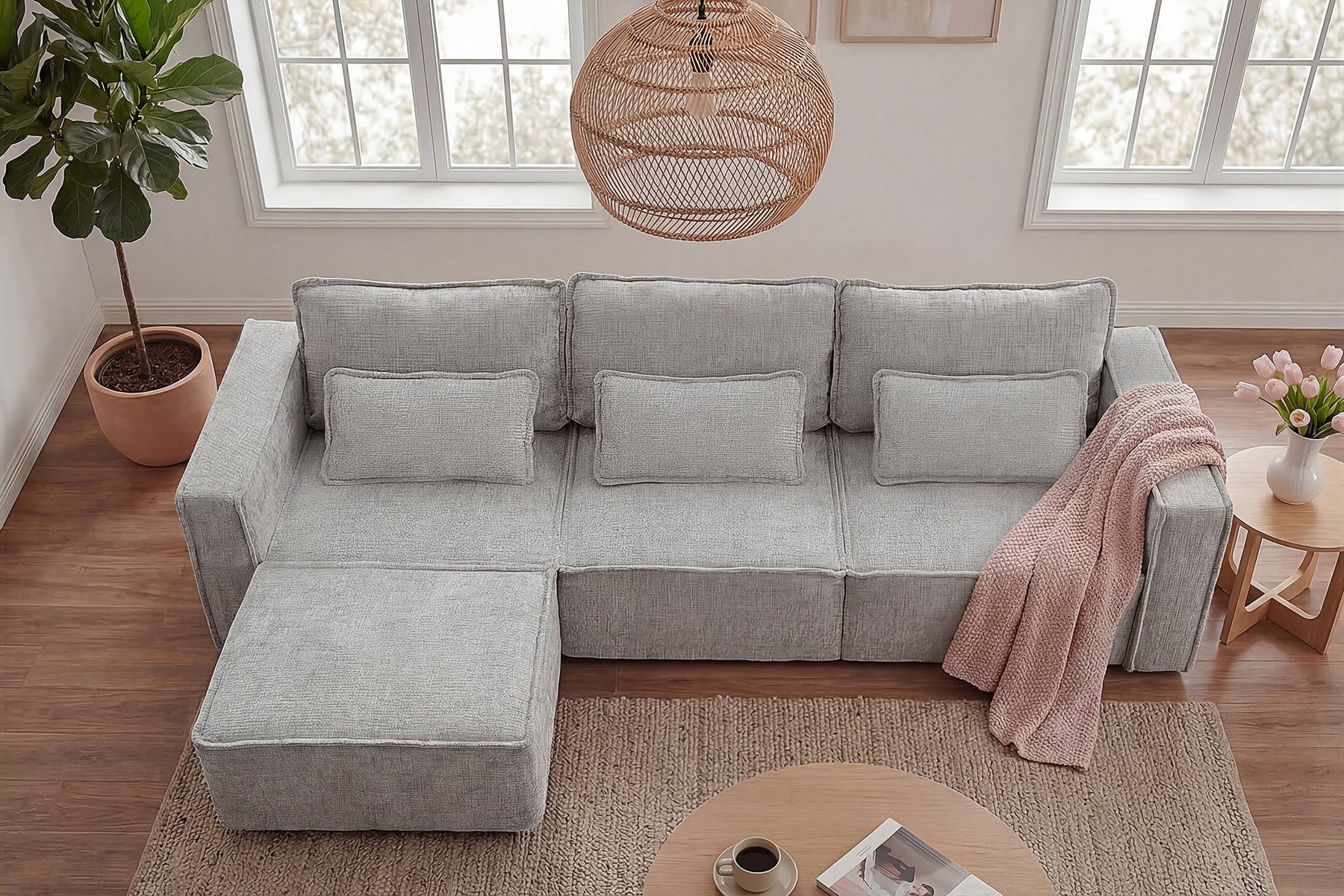 Zephyra Piped Modular Sofa