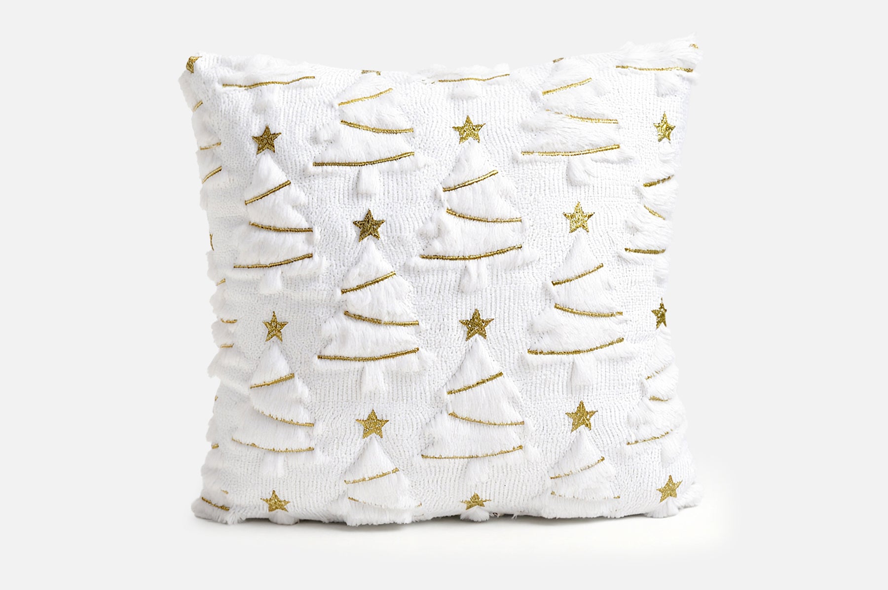 Cozy Christmas Gold Tree Throw Pillow