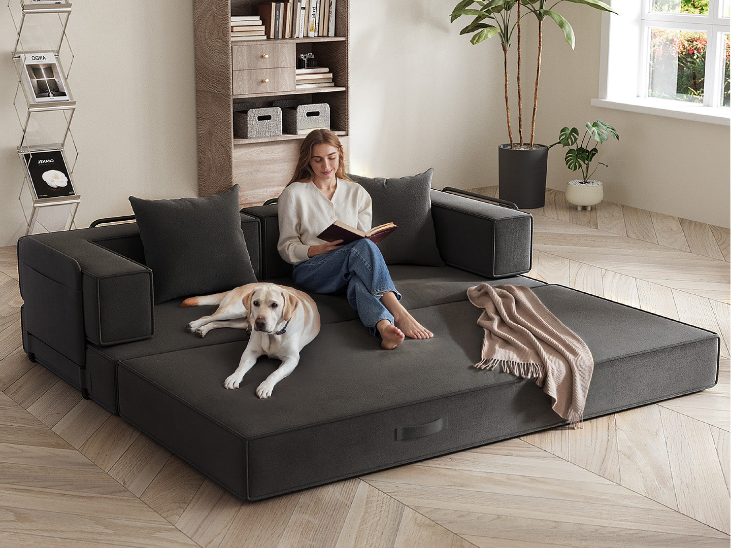 Innovar SleepCore Chenille FlexBack Sleeper Sofa Bed