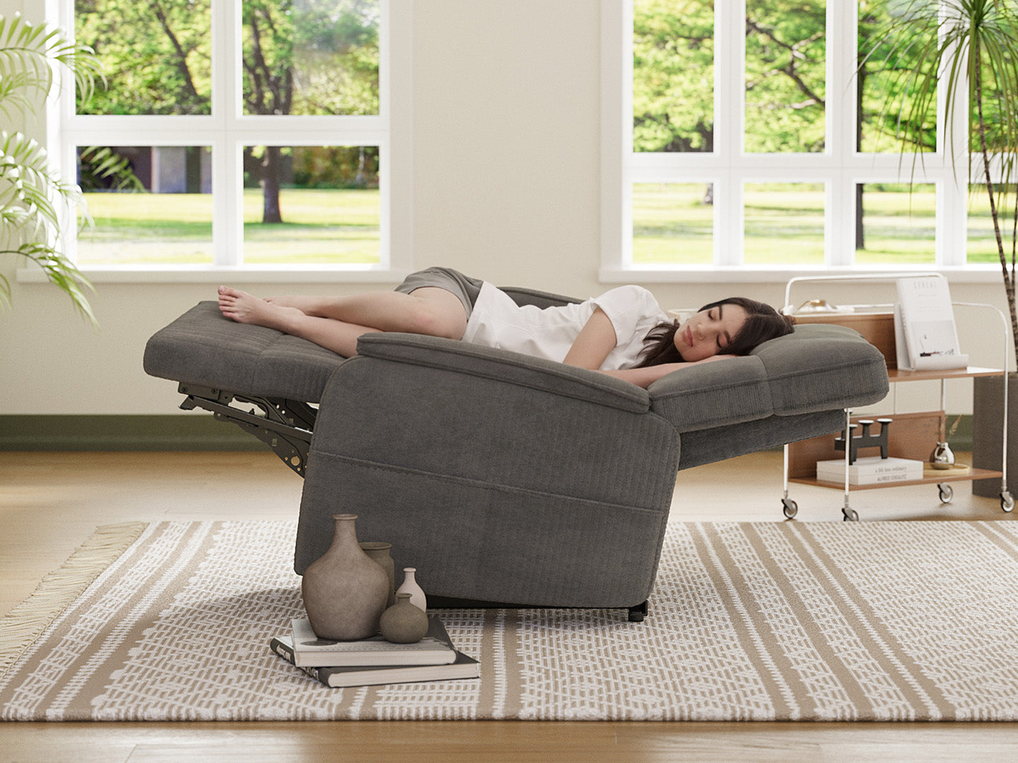 Innovar Oversized Corduroy Power Recliner Chair