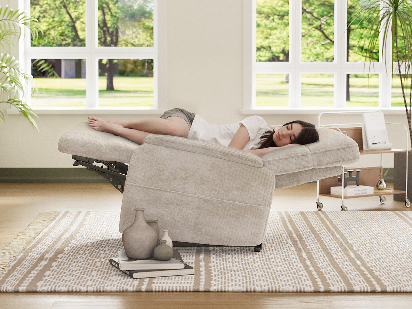 Innovar Oversized Corduroy Power Recliner Chair