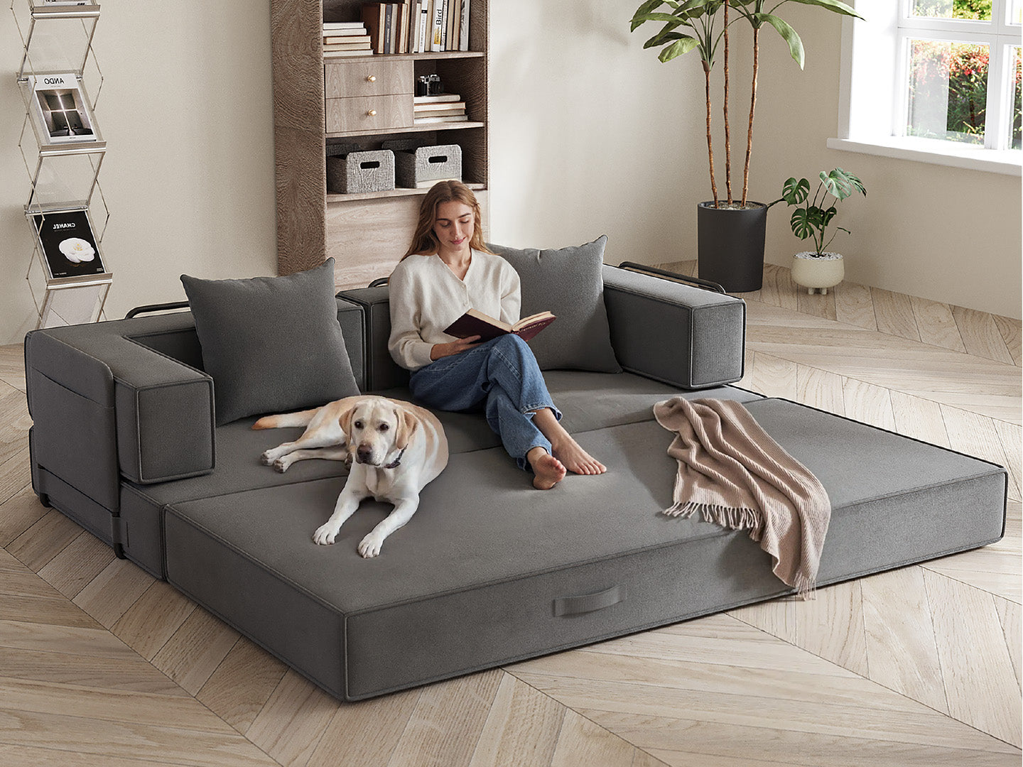 Innovar SleepCore Chenille FlexBack Sleeper Sofa Bed