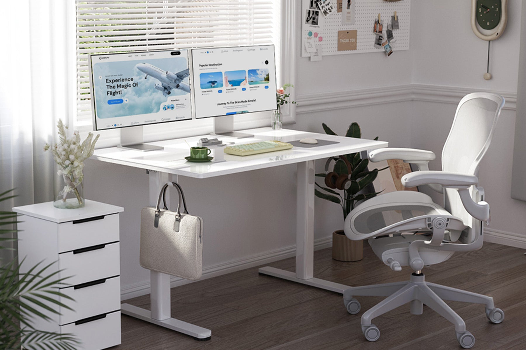 Innovar Electric Glass Standing Desk with Memory Height Adjustment