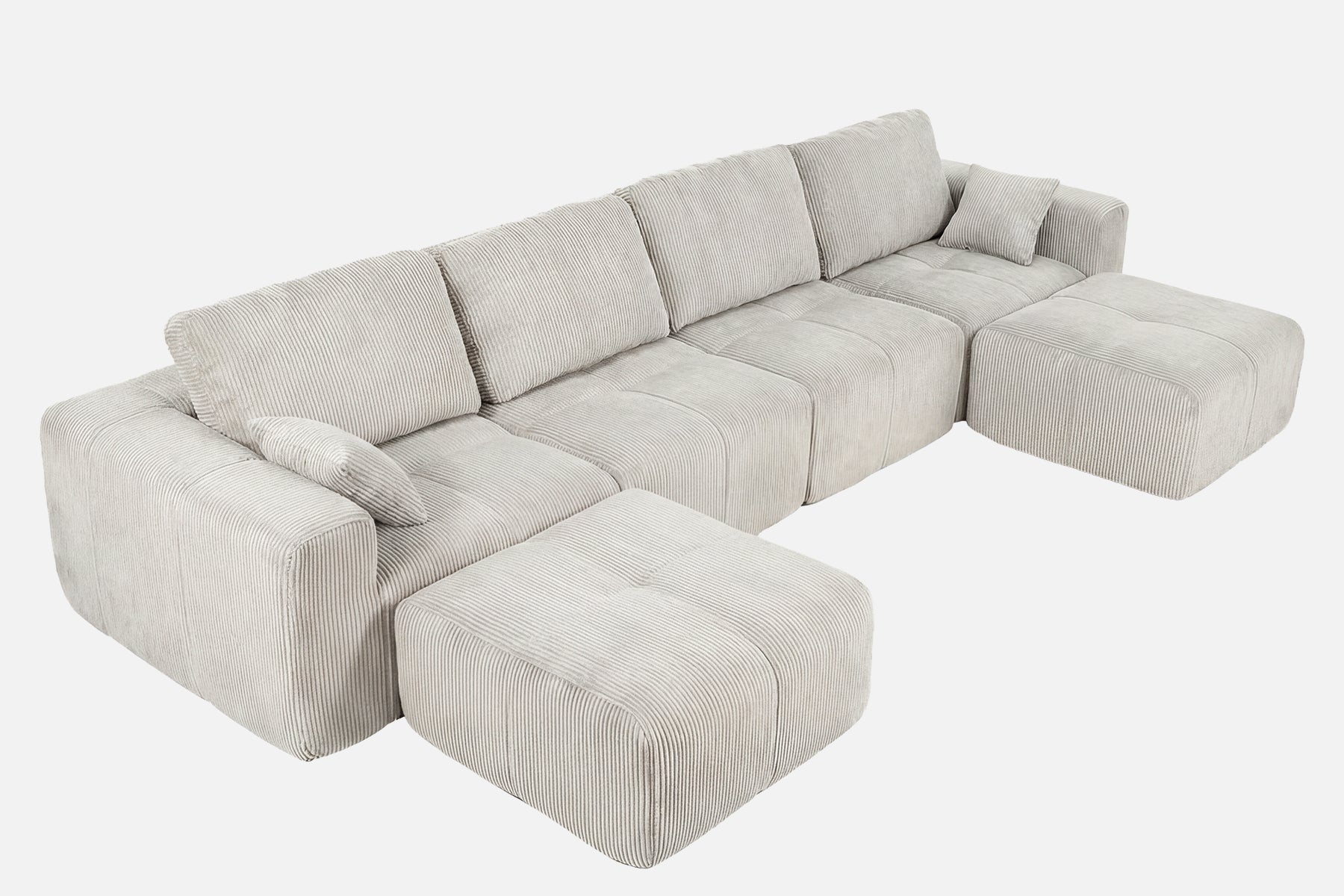 Elara Grid-Tufted Sectional Sofa