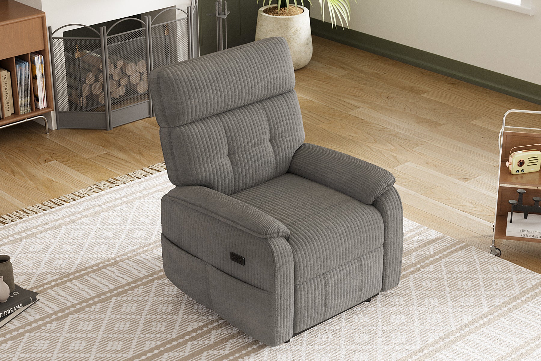 Innovar Oversized Corduroy Power Recliner Chair