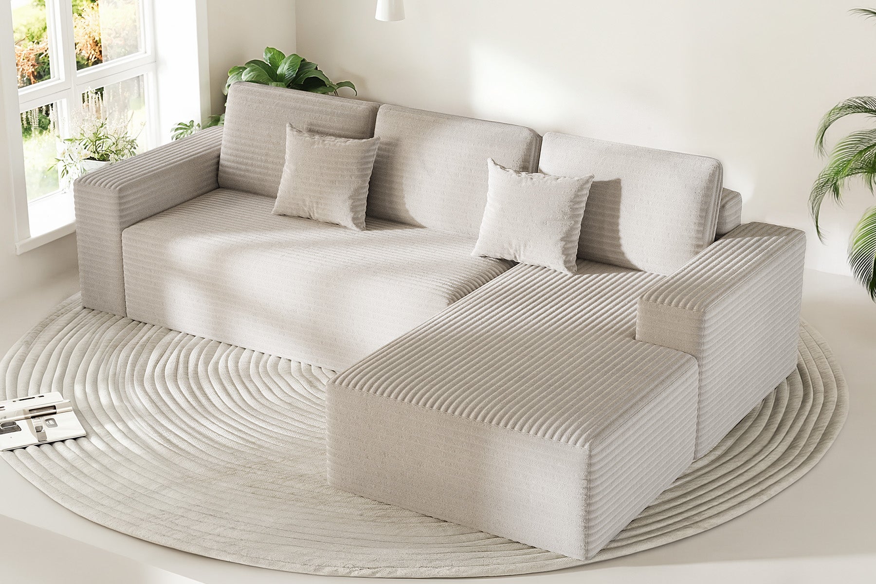 Innovar 3 Seats SleepCore Sleeper Sofa Bed With Chaise Lounge