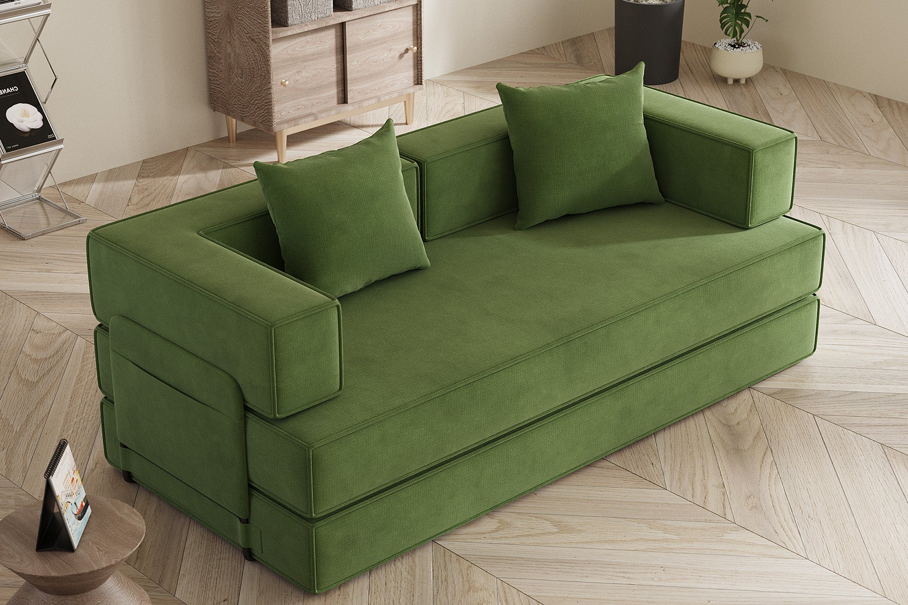 Innovar SleepCore Chenille FlexBack Sleeper Sofa Bed