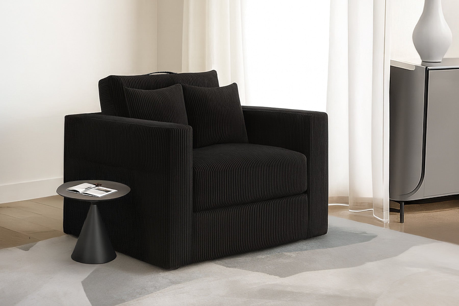 Innovar 1 Seat Boneless SleepCore HighBack Corduroy Sleeper Sofa Bed