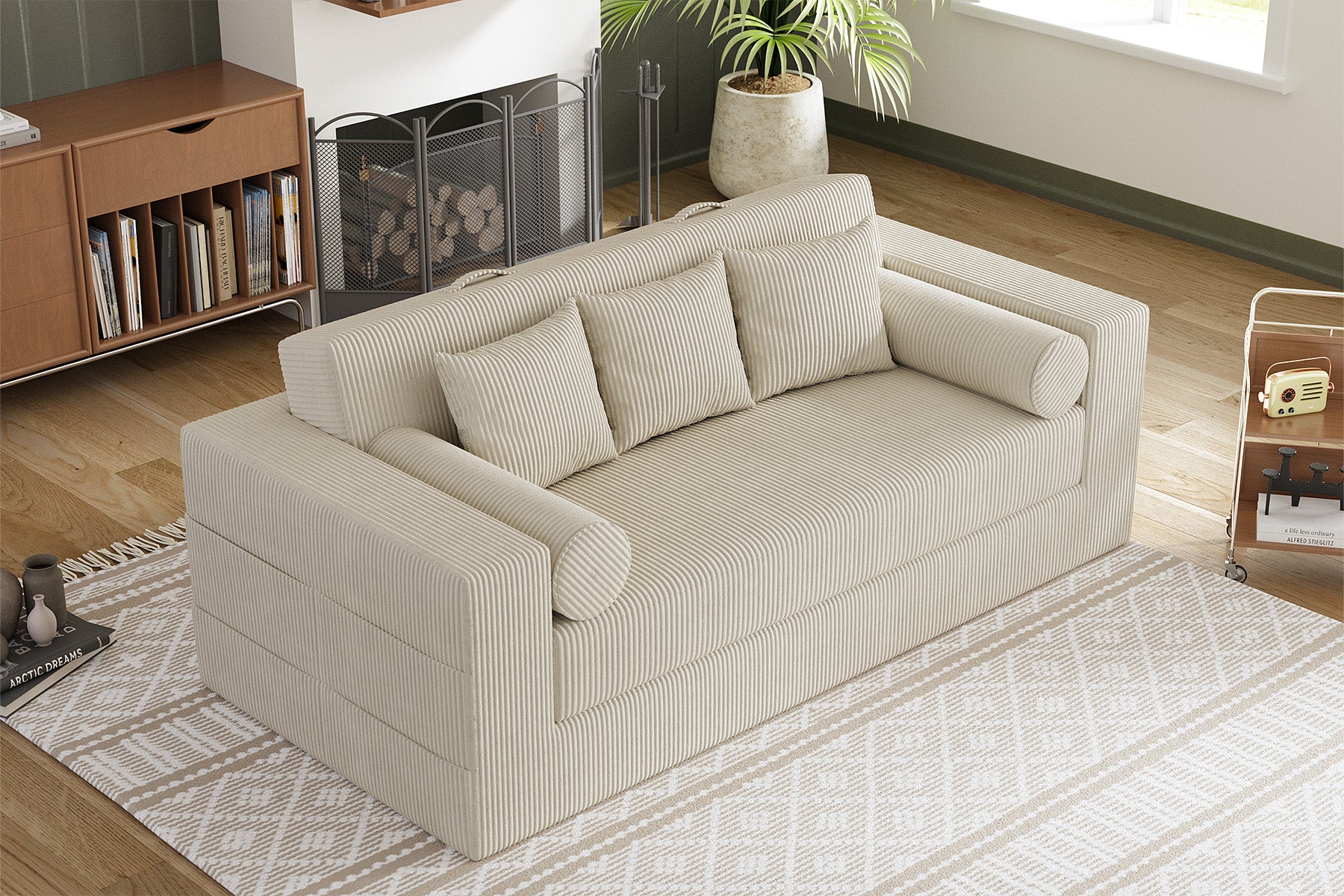 Innovar Boneless SleepCore HighBack Corduroy Sleeper Sofa Bed