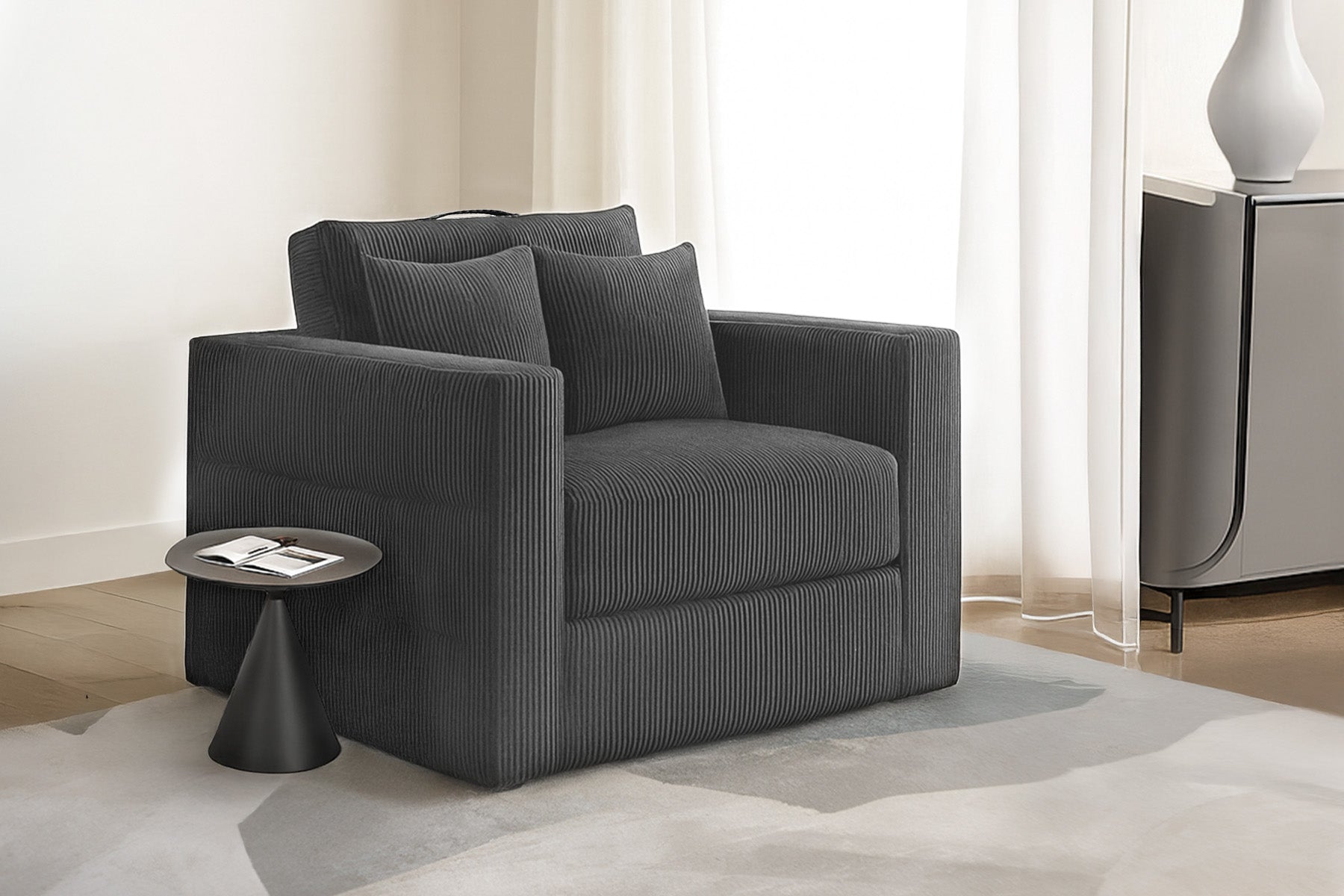 Innovar 1 Seat Boneless SleepCore HighBack Corduroy Sleeper Sofa Bed