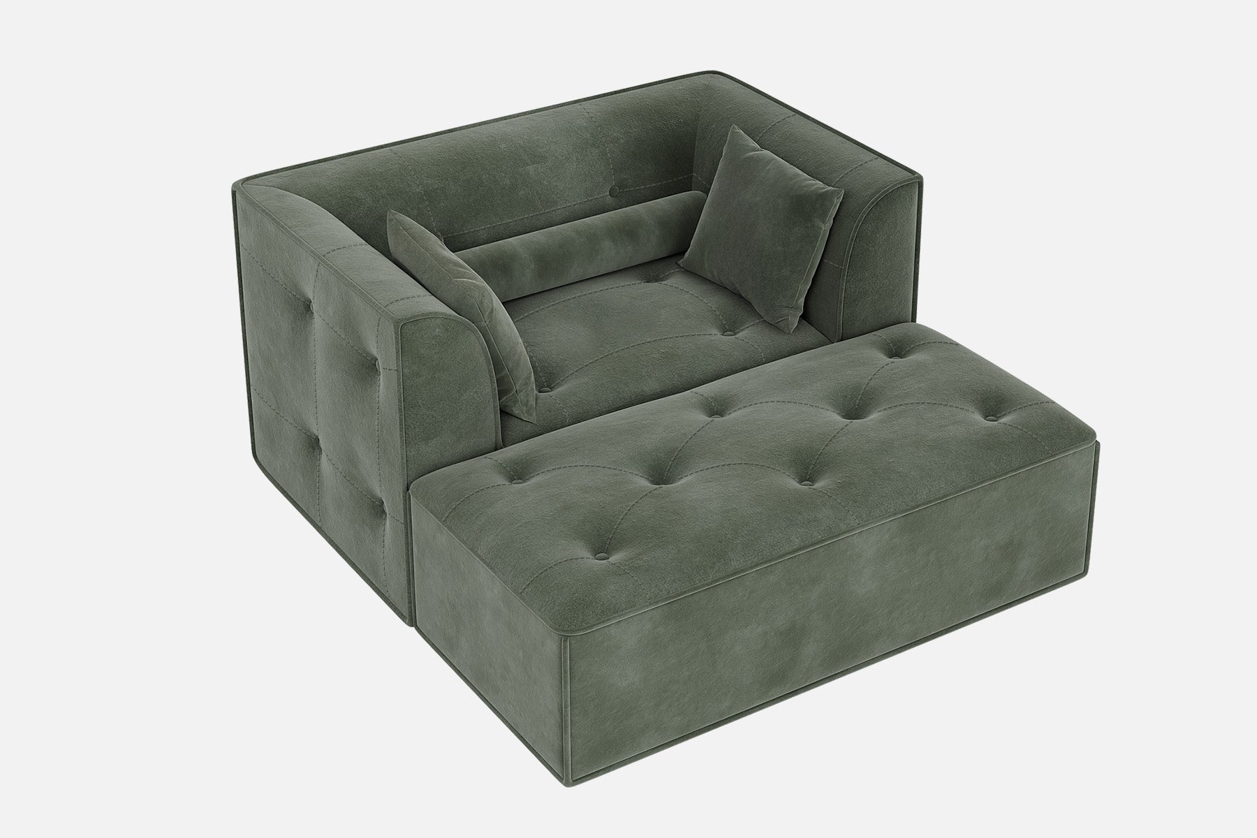 Innovar Cut Pile Tufted Loveseat Oversized Sofa Bed Loveseat with Ottoman