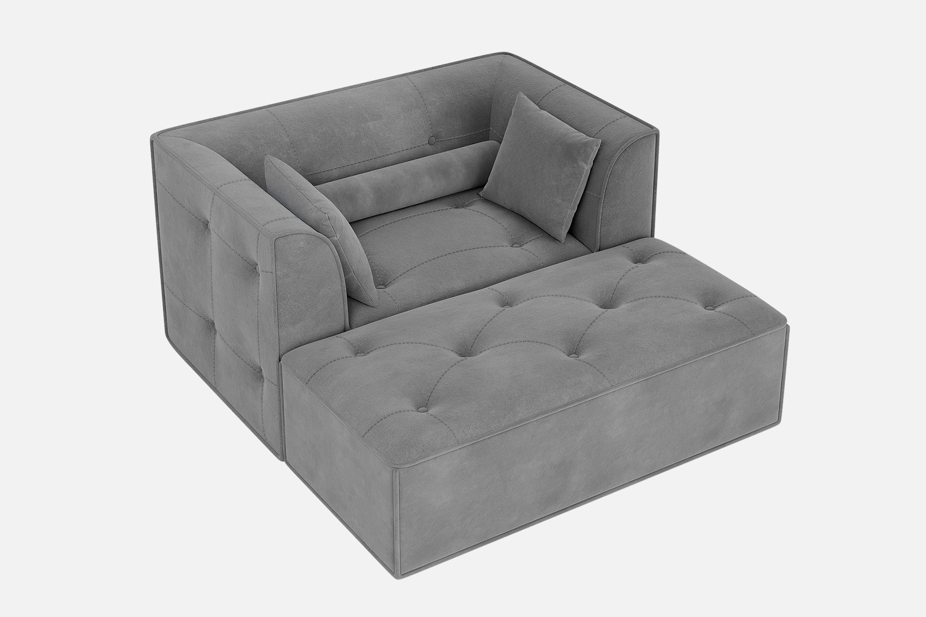 Innovar Cut Pile Tufted Loveseat Oversized Sofa Bed Loveseat with Ottoman