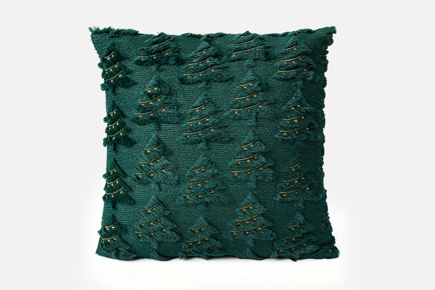 Cozy Christmas Green Tree Throw Pillow