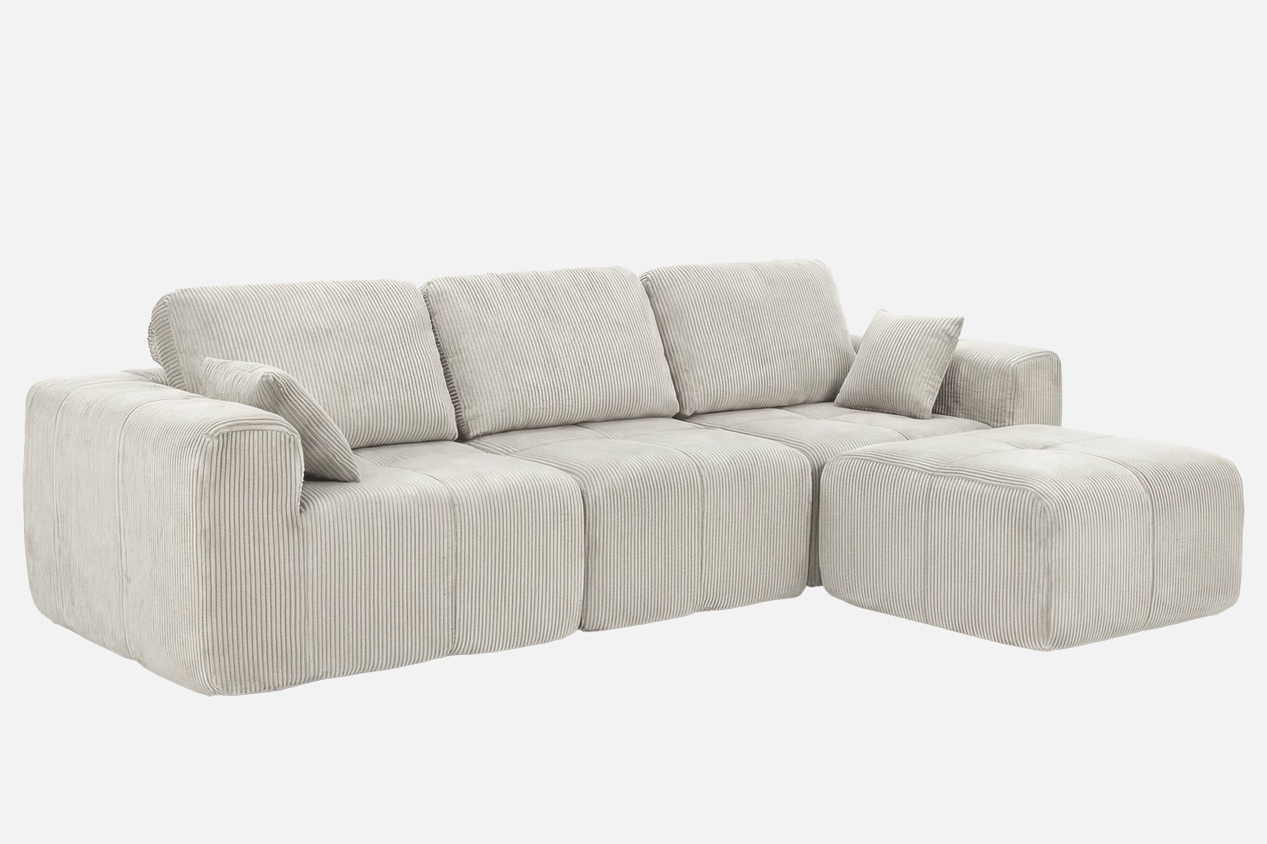 Elara Grid-Tufted Sectional Sofa