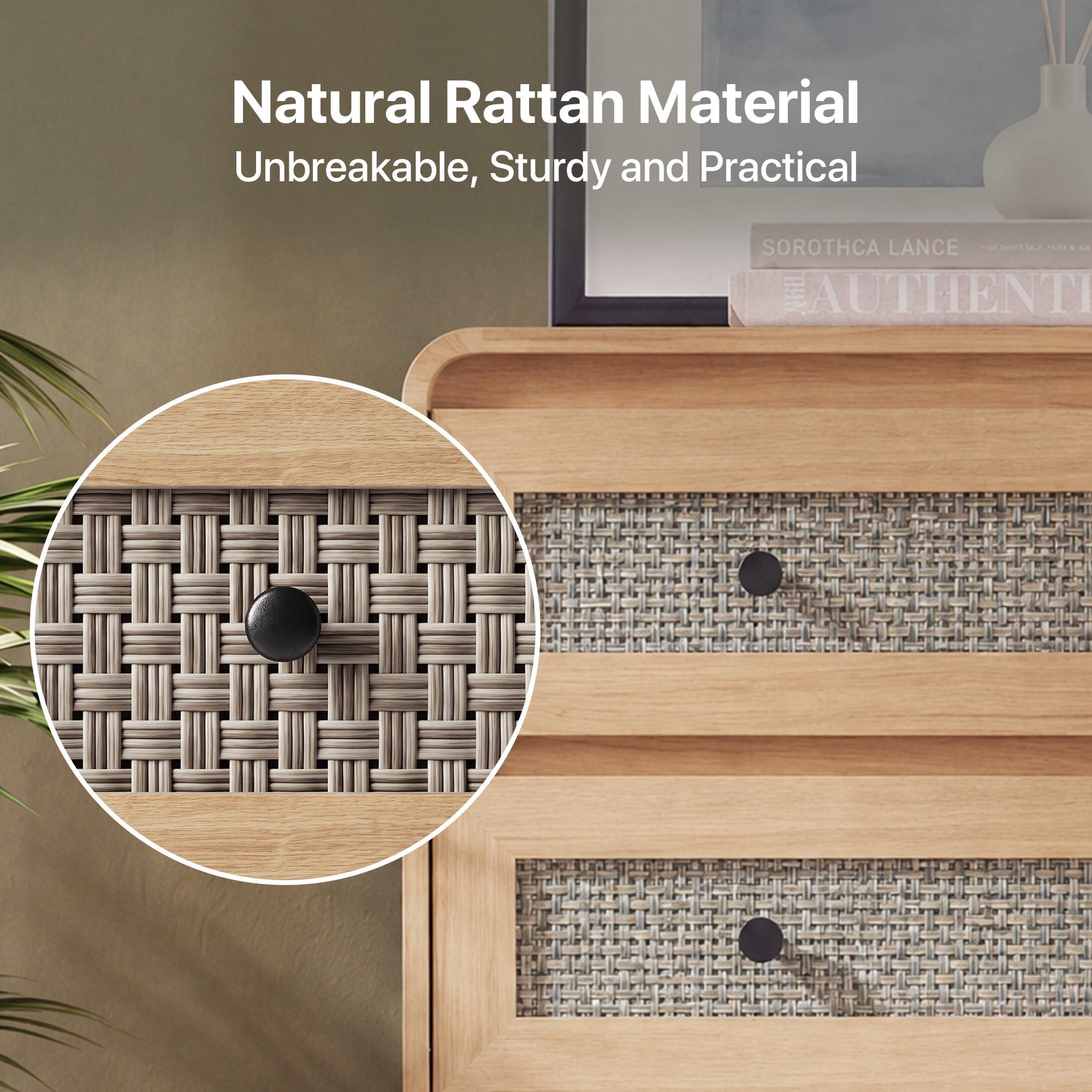 Avelia Fluted Wood Dresser with Curved Anti-Collision Design