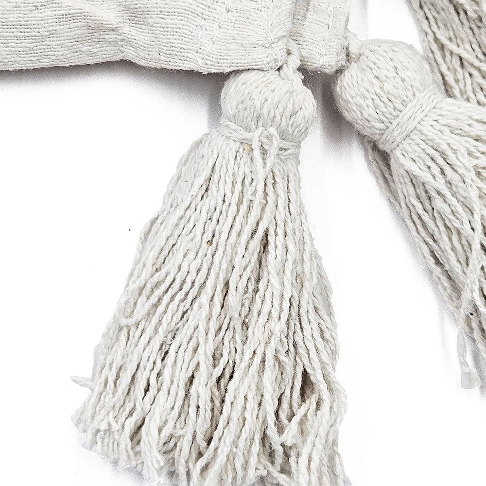 Classic Blue Stripe Tassel Throw