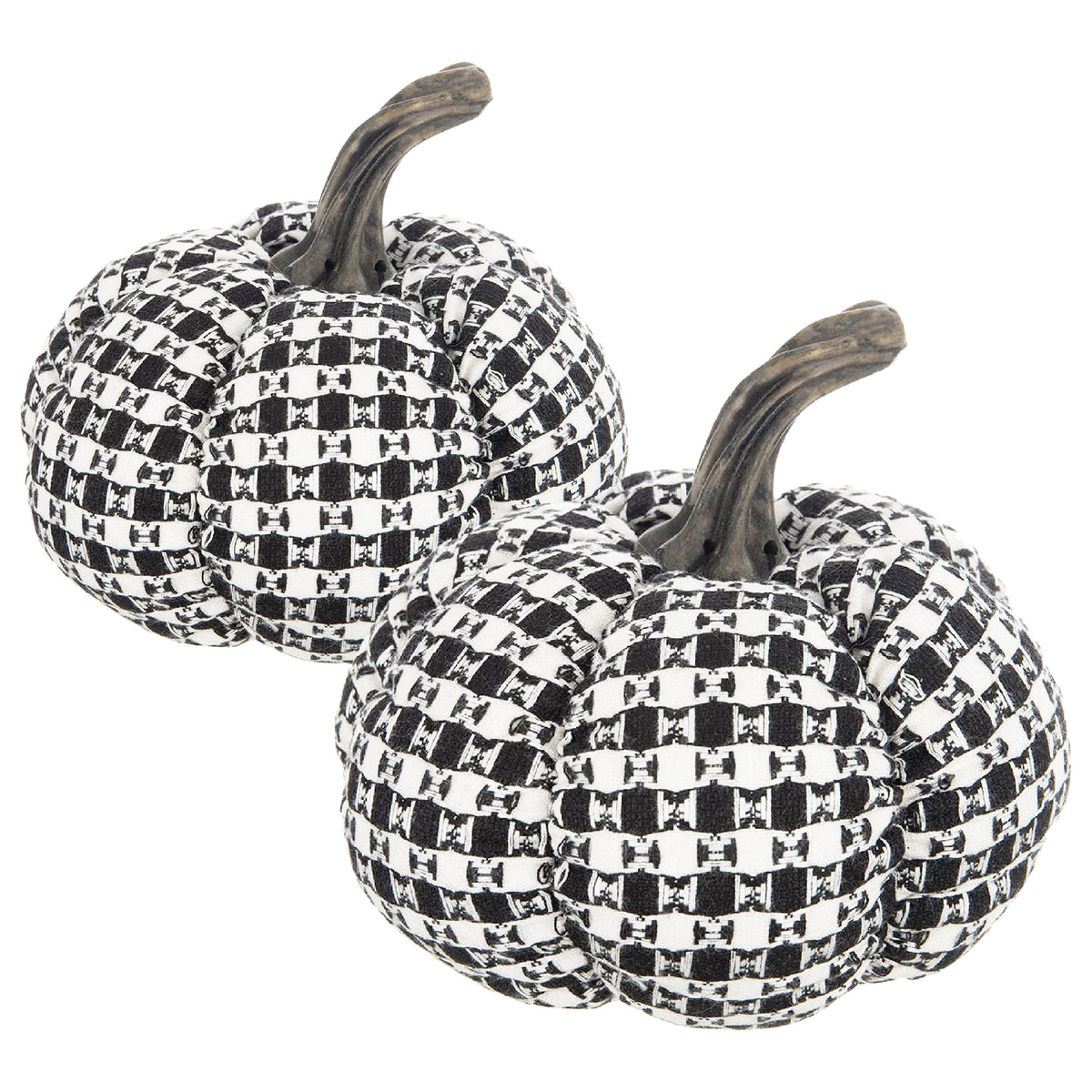 Woven Check Pumpkin Decor