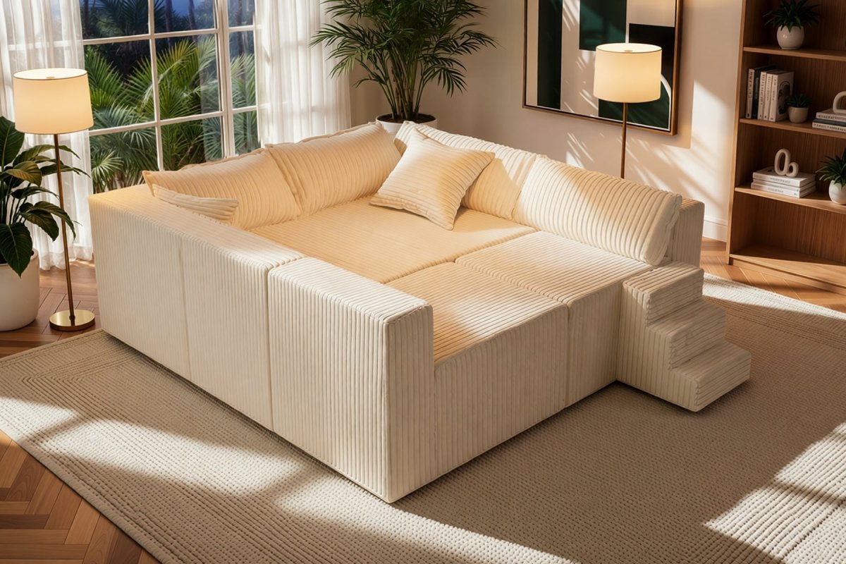 InnovarHome Astra 4-Seat Sleeper Sectional Sofa