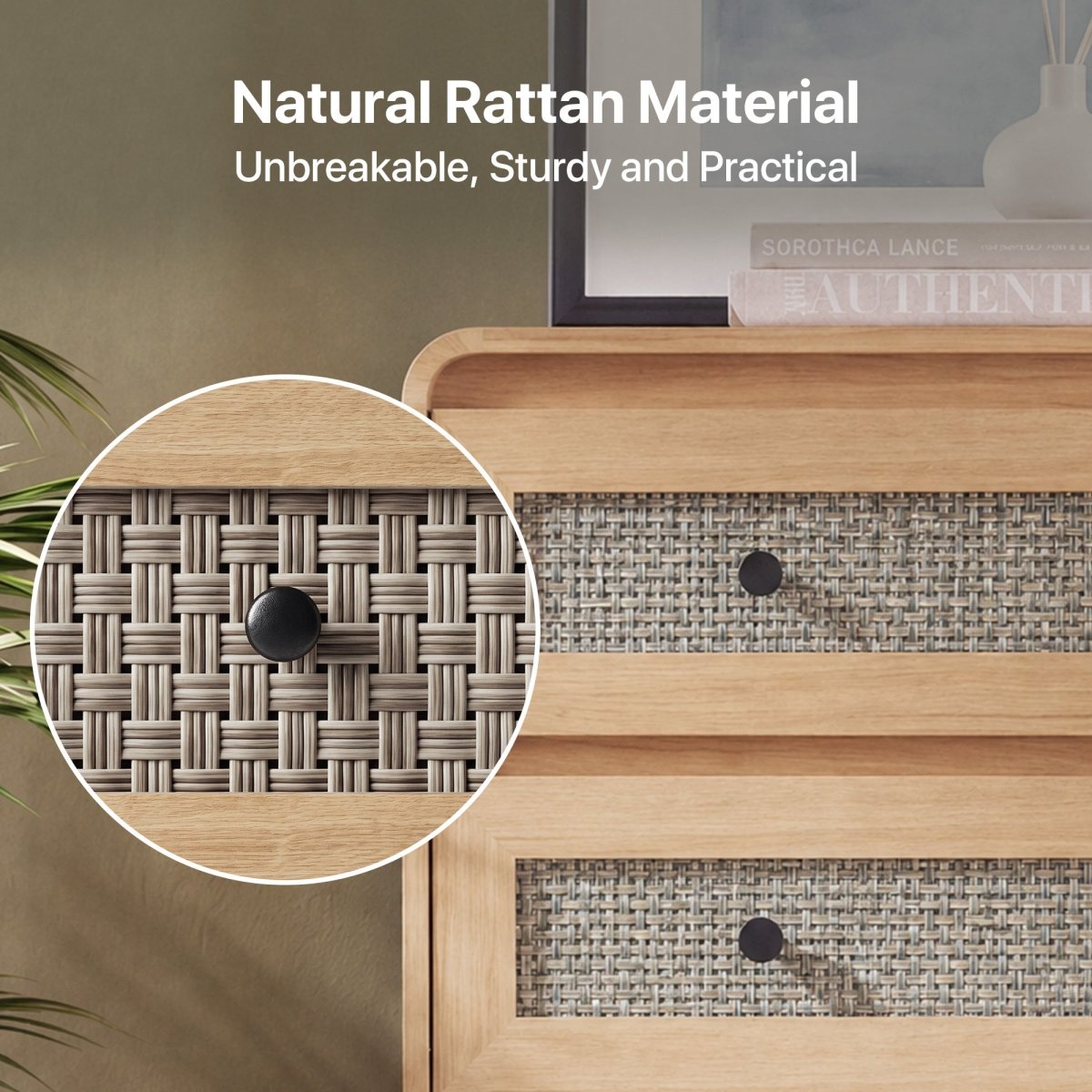 Avelia Fluted Wood Dresser with Curved Anti-Collision Design - Innovar