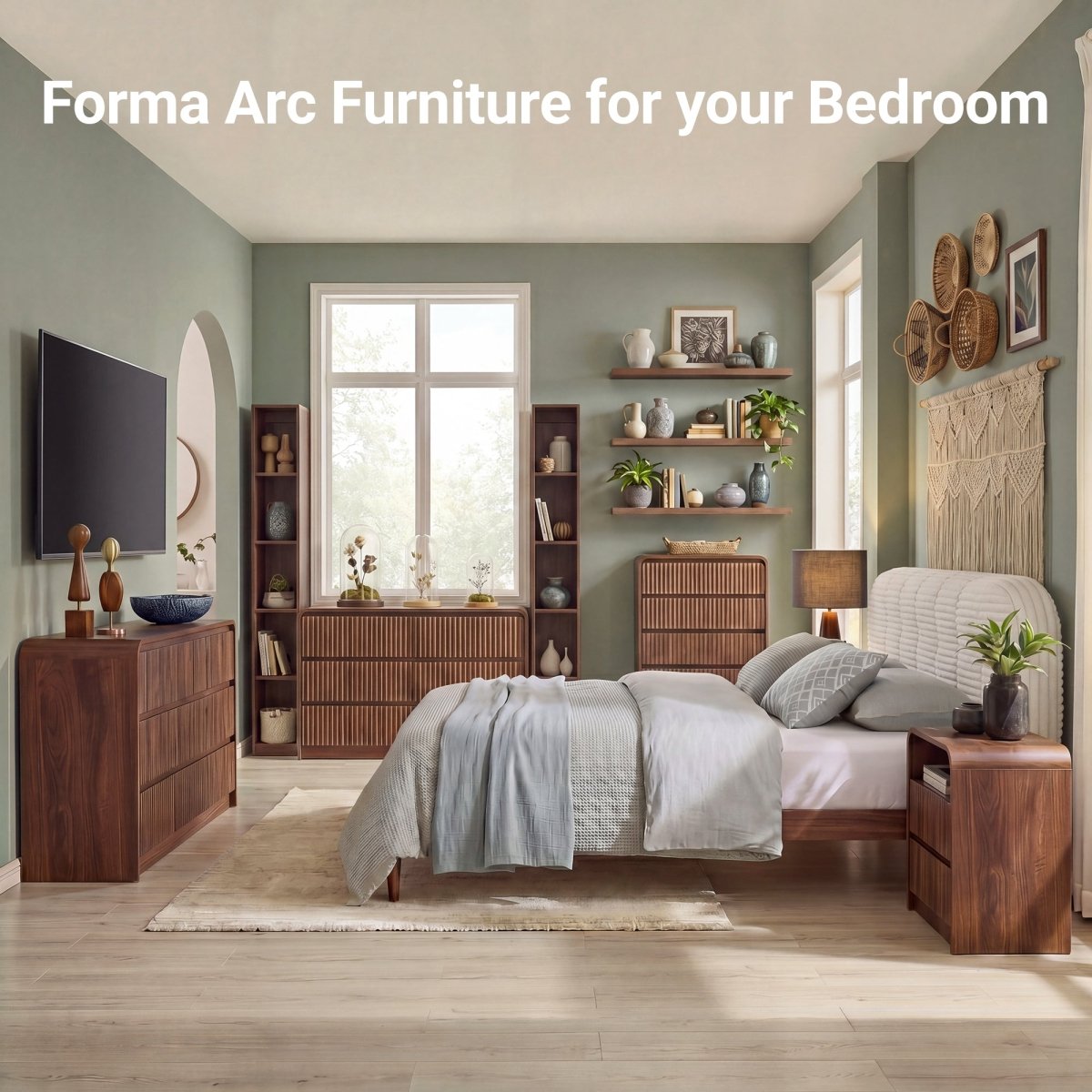 Avelia Fluted Wood Dresser with Curved Anti-Collision Design - Innovar