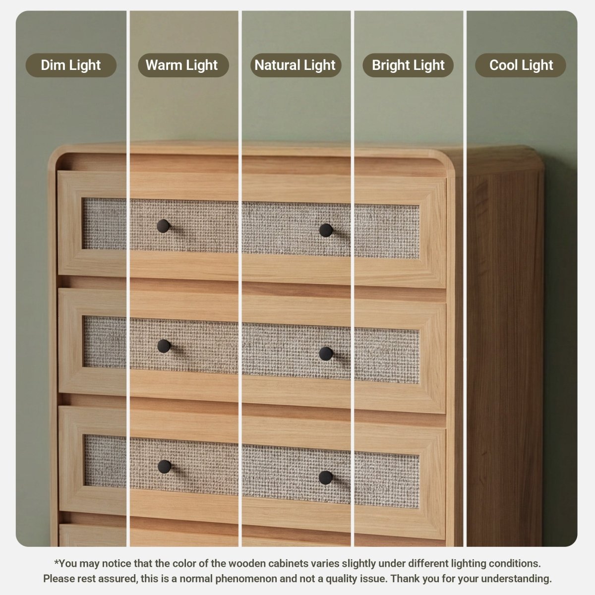 Avelia Fluted Wood Dresser with Curved Anti-Collision Design - Innovar