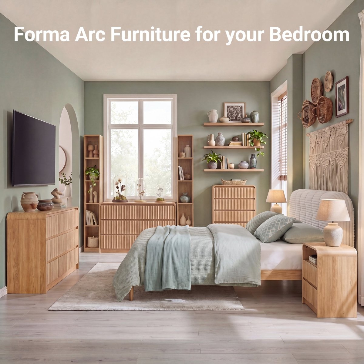 Avelia Fluted Wood Dresser with Curved Anti-Collision Design - Innovar