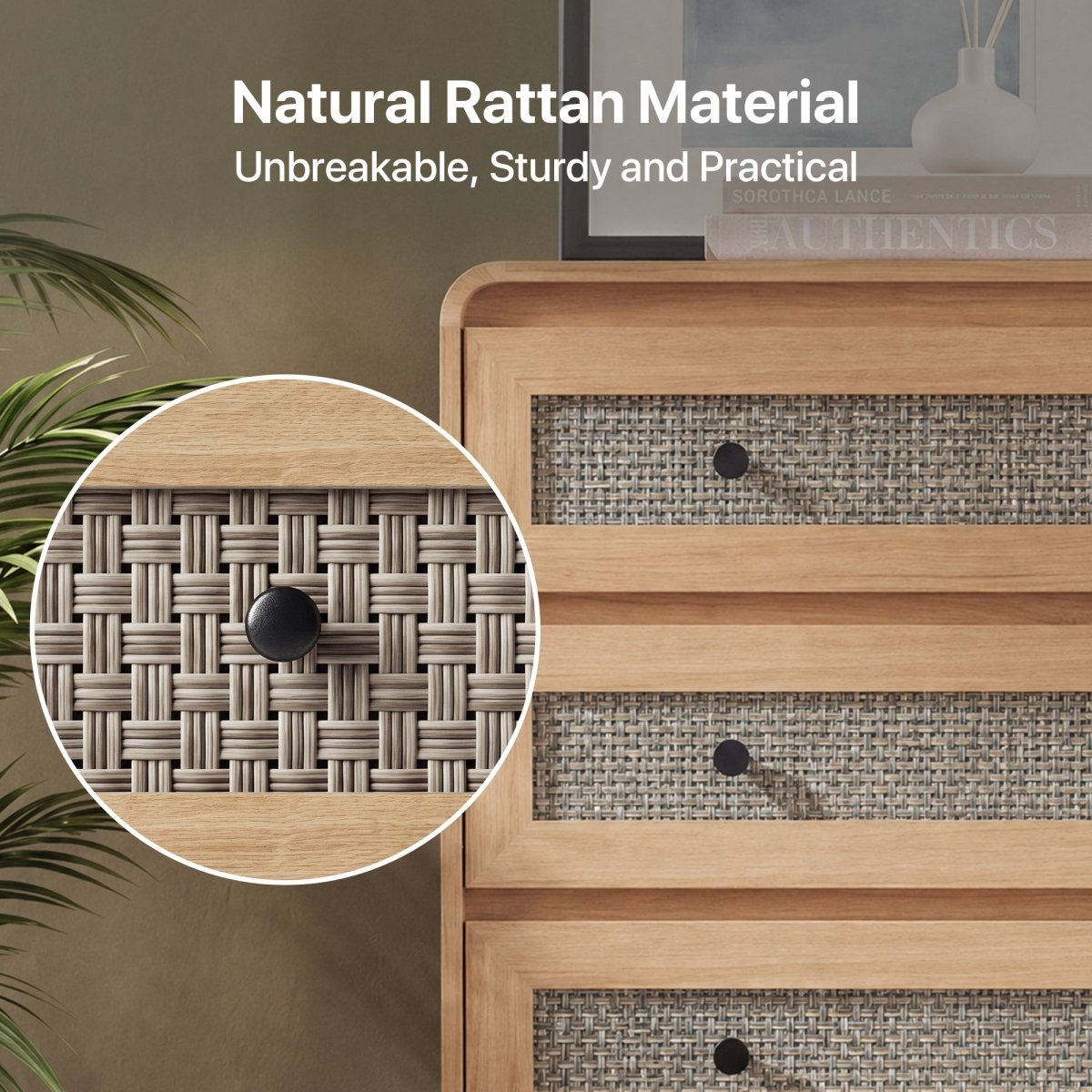 Avelia Fluted Wood Dresser with Curved Anti-Collision Design - Innovar