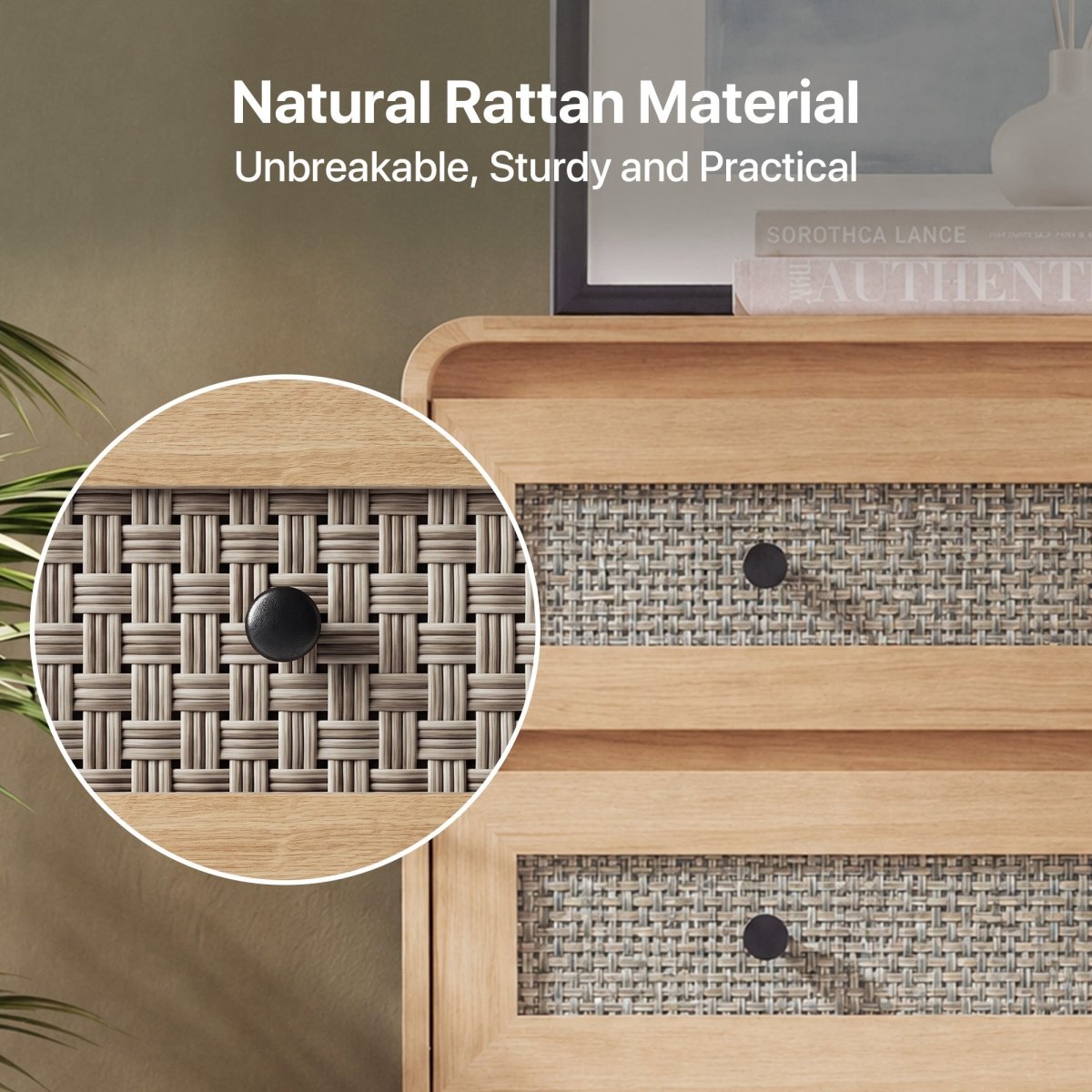 Avelia Fluted Wood Dresser with Curved Anti-Collision Design - Innovar