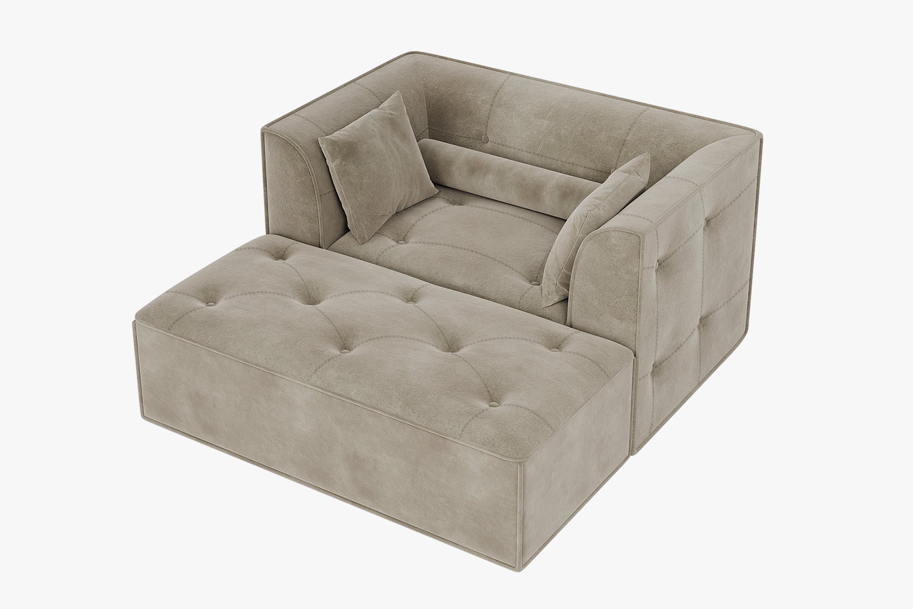 Innovar Cut Pile Tufted Loveseat Oversized Sofa Bed Loveseat with Ottoman