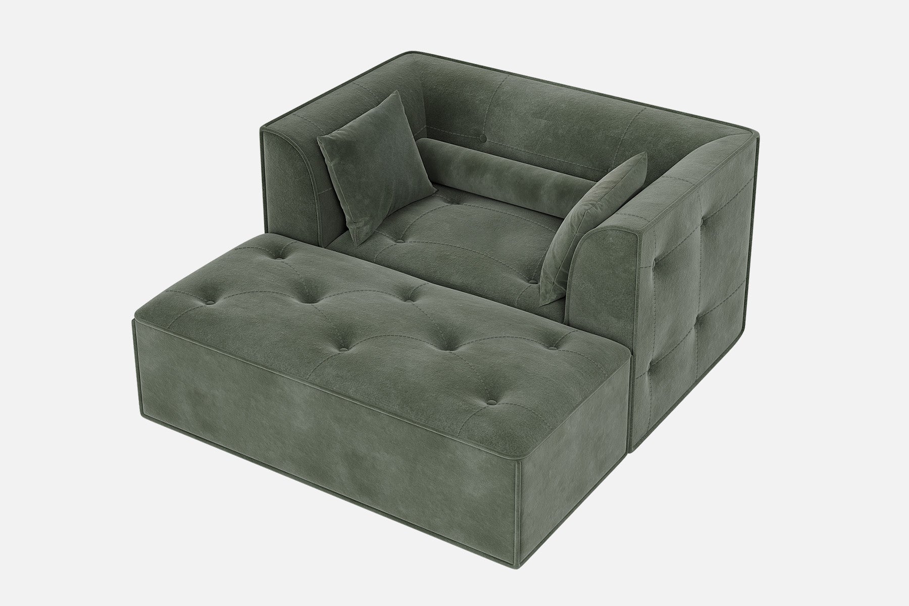 Innovar Cut Pile Tufted Loveseat Oversized Sofa Bed Loveseat with Ottoman