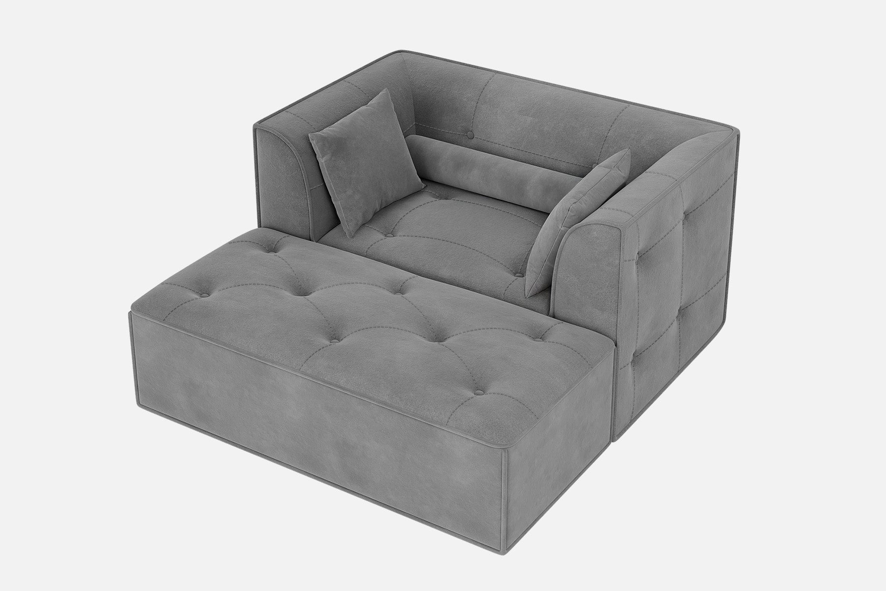 Innovar Cut Pile Tufted Loveseat Oversized Sofa Bed Loveseat with Ottoman