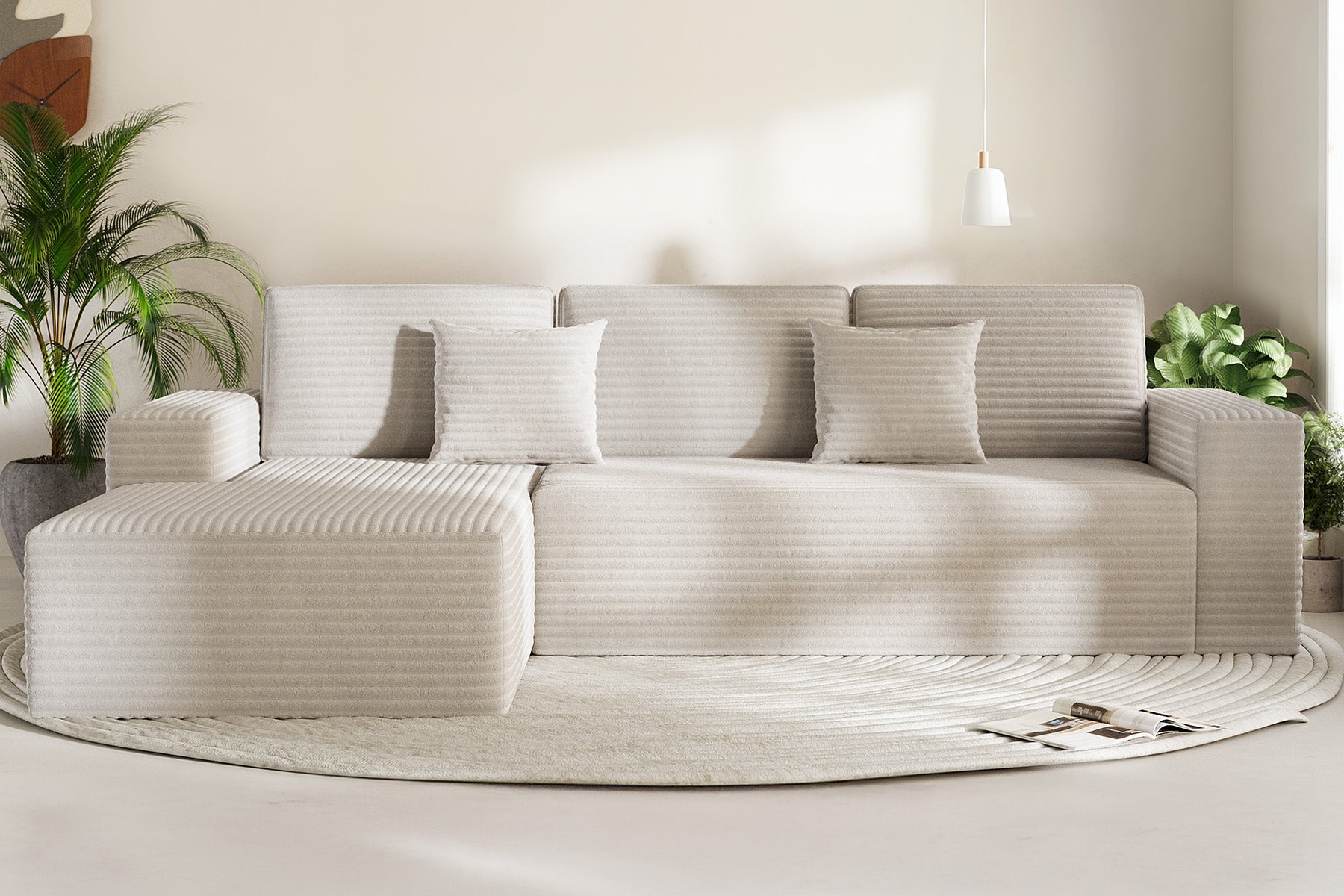 Innovar 3 Seats SleepCore Sleeper Sofa Bed With Chaise Lounge