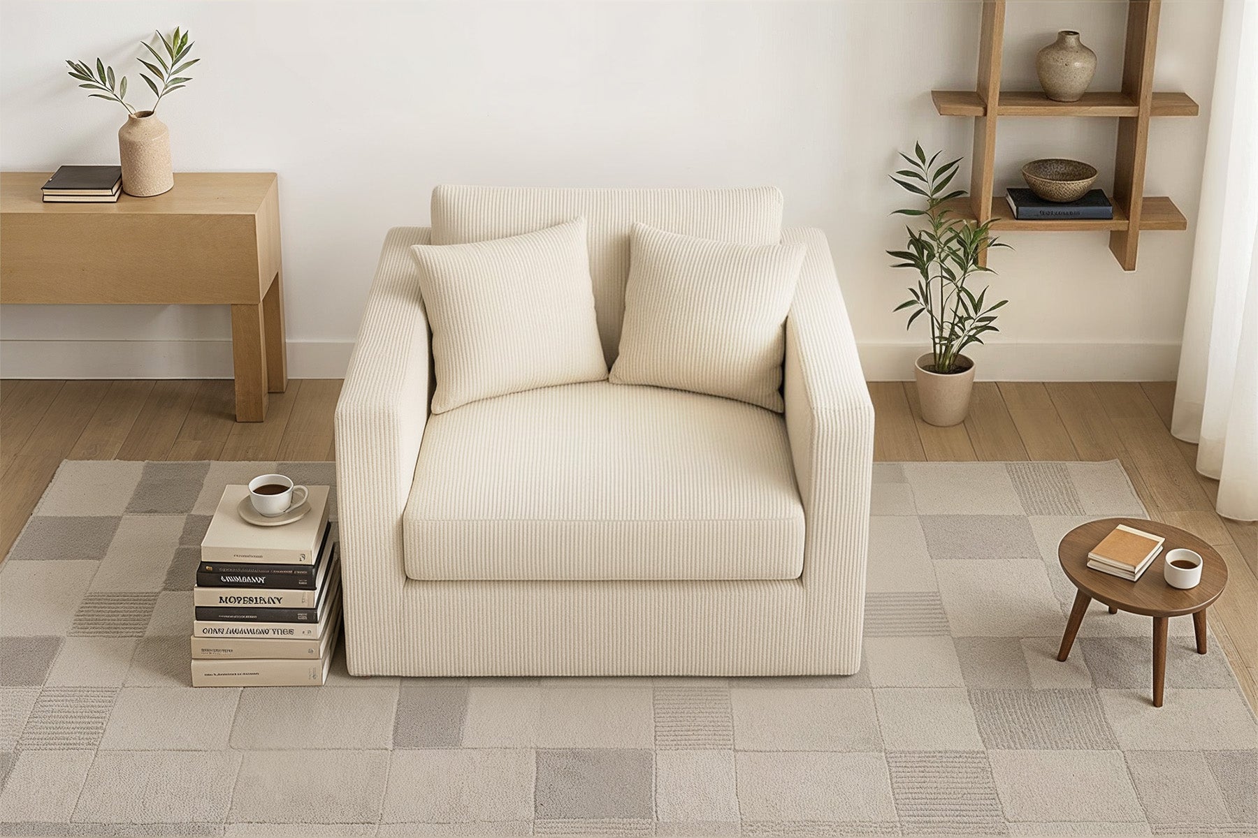 Innovar 1 Seat Boneless SleepCore HighBack Corduroy Sleeper Sofa Bed