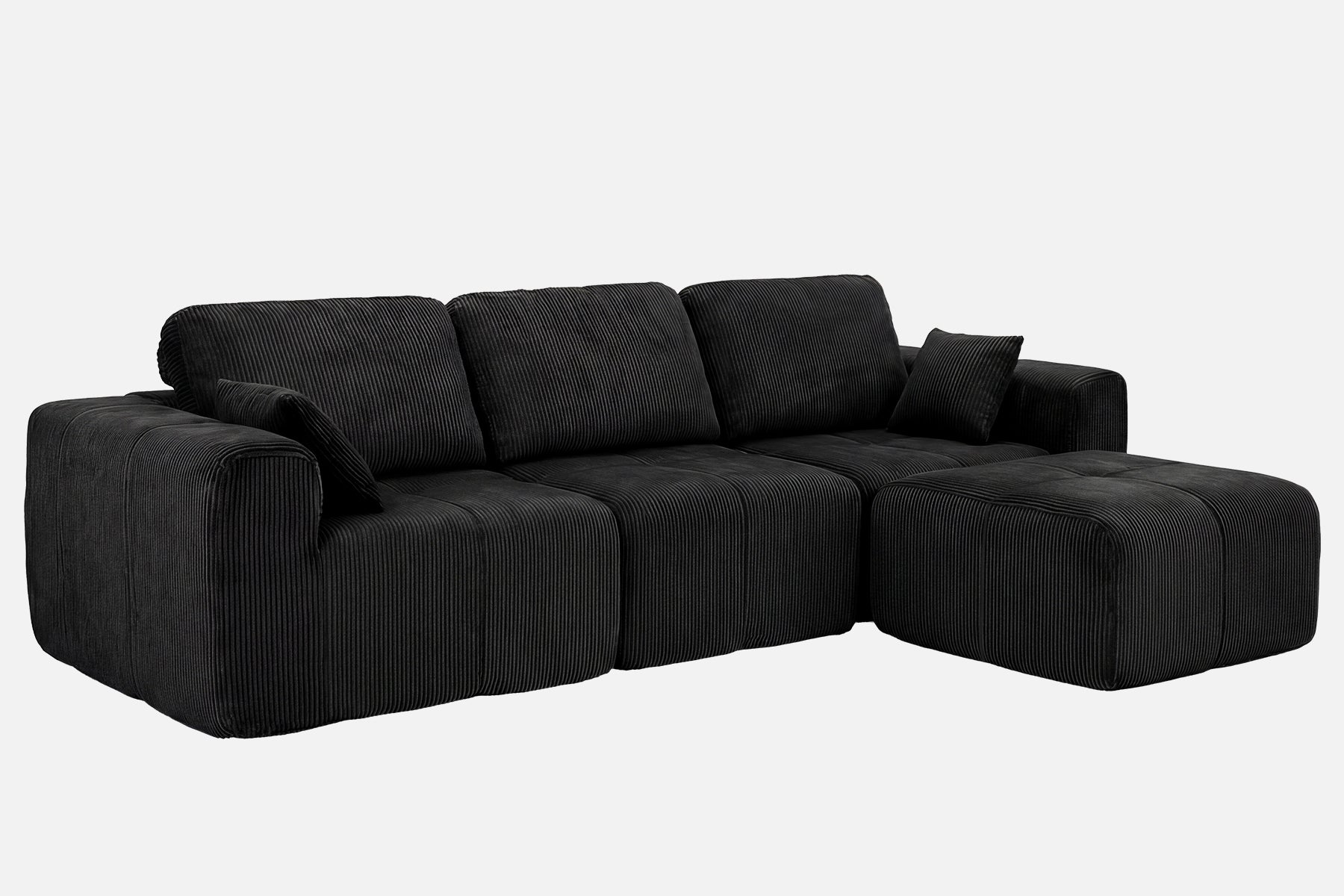 Elara Grid-Tufted Sectional Sofa