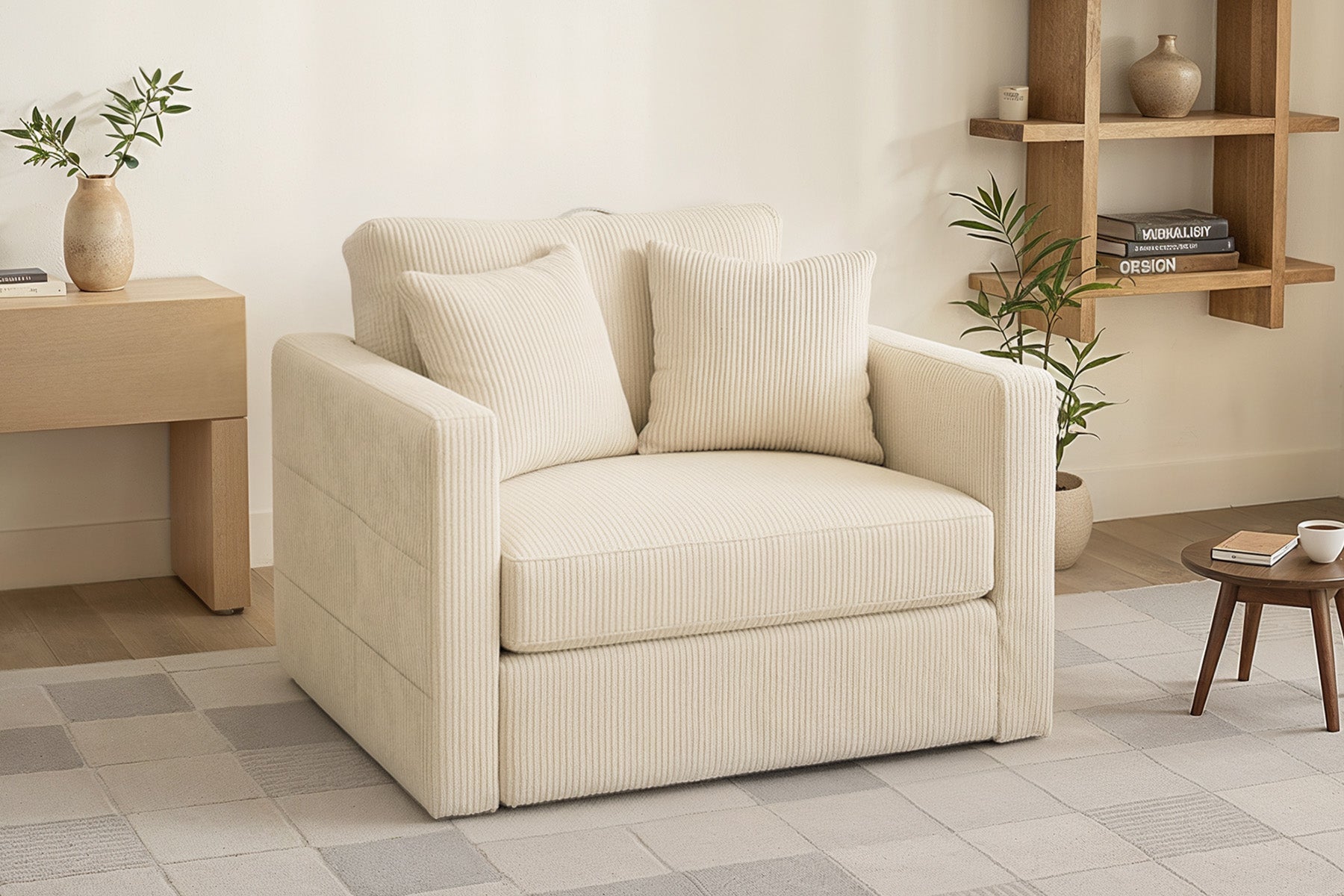 Innovar 1 Seat Boneless SleepCore HighBack Corduroy Sleeper Sofa Bed