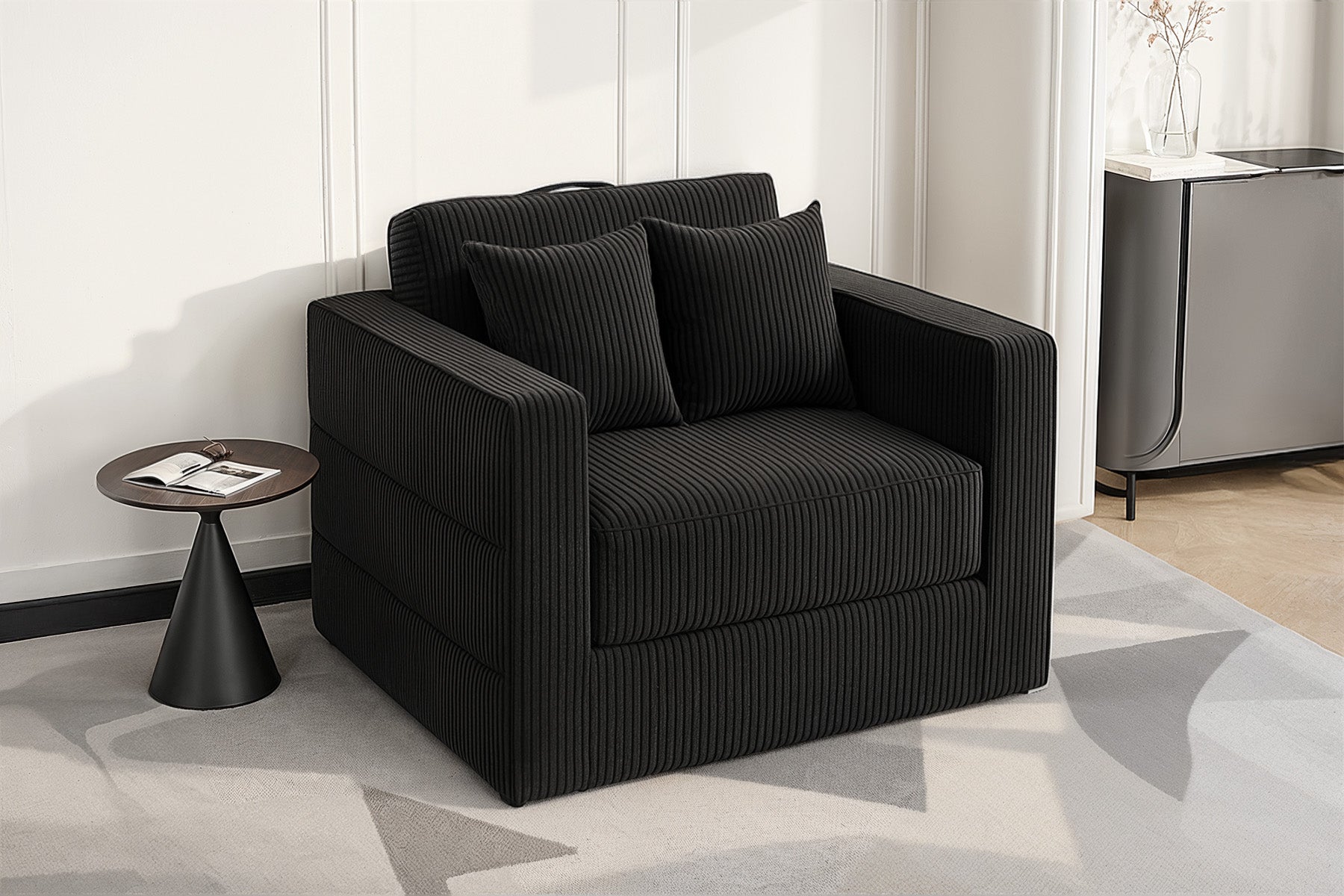 Innovar 1 Seat Boneless SleepCore HighBack Corduroy Sleeper Sofa Bed
