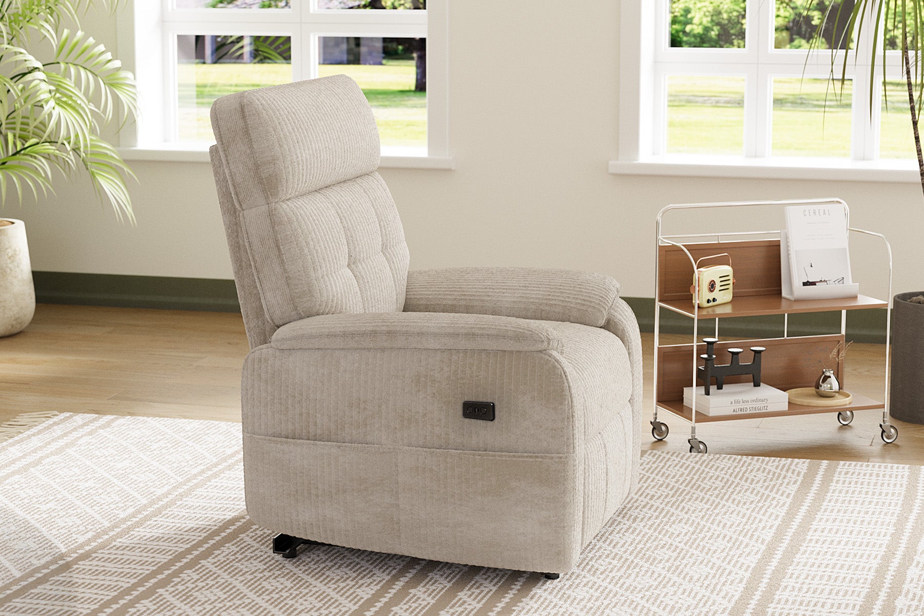 Innovar Oversized Corduroy Power Recliner Chair