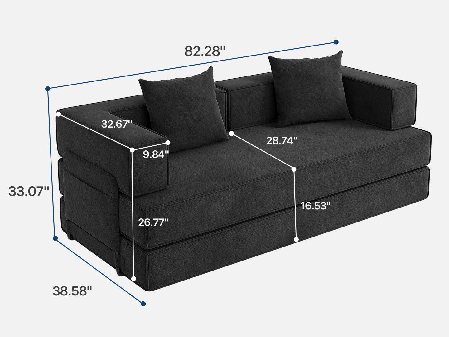 Innovar SleepCore Chenille FlexBack Sleeper Sofa Bed
