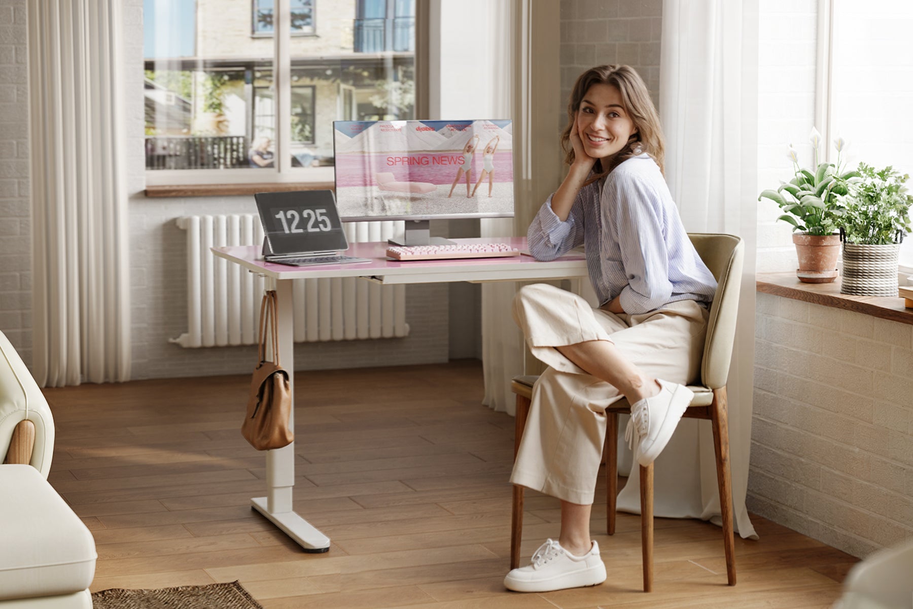 Innovar Electric Ultra-Thin Standing Desk with Drawer