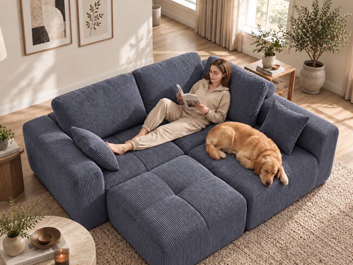InnovarHome Elara Grid-Tufted Modular Sofa - Innovar