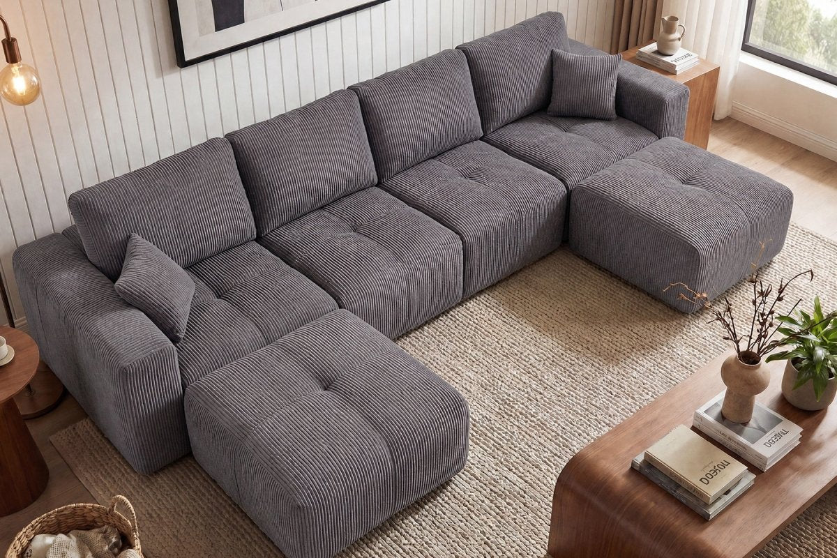 InnovarHome Elara Grid-Tufted Modular Sofa - Innovar