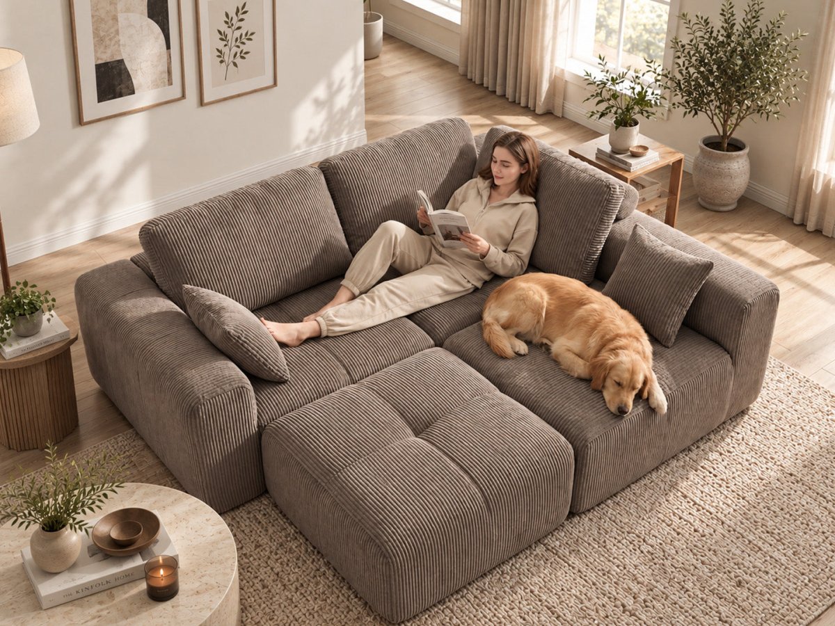 InnovarHome Elara Grid-Tufted Modular Sofa - Innovar