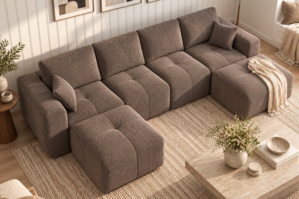 InnovarHome Elara Grid-Tufted Modular Sofa - Innovar
